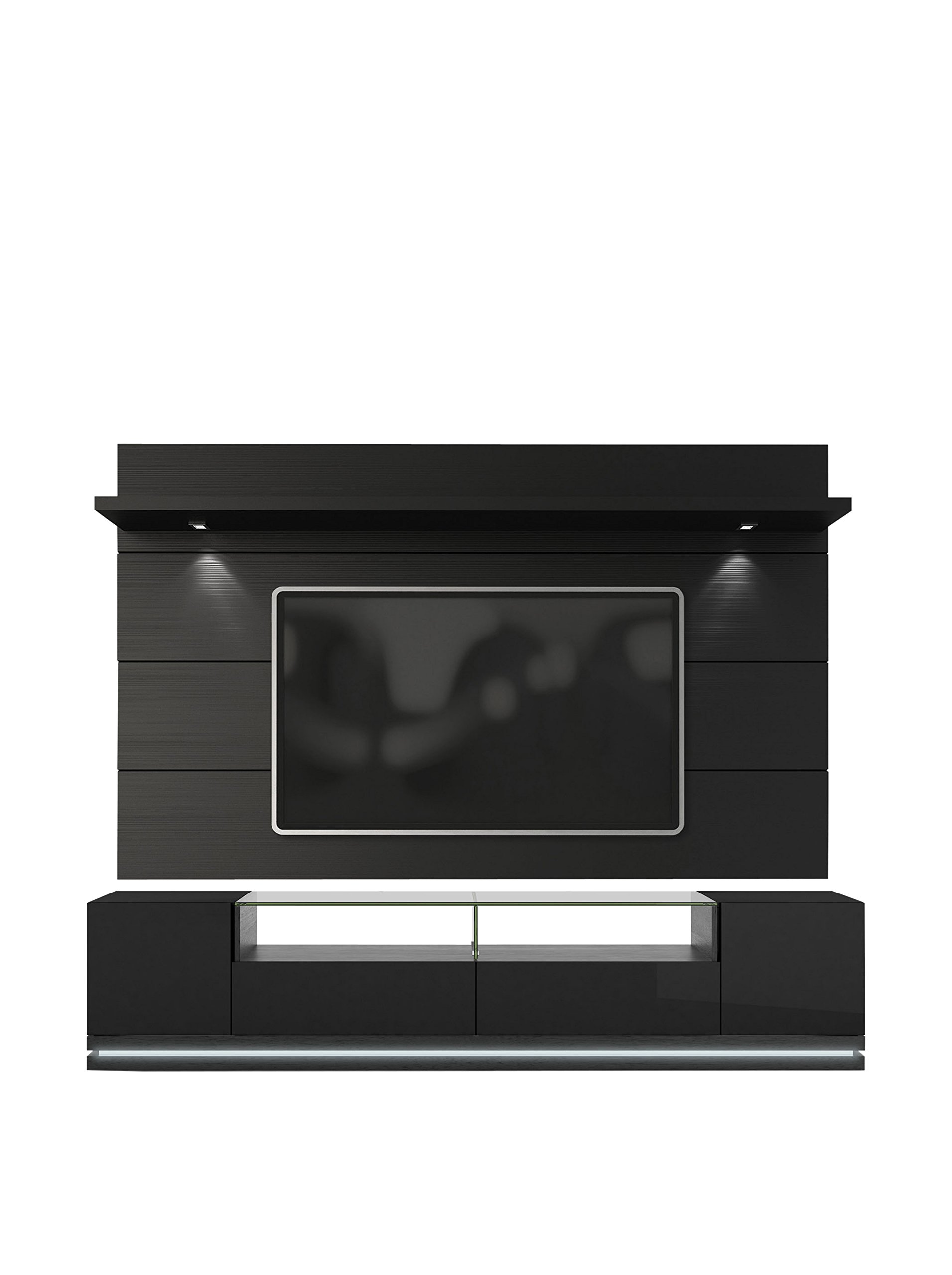 【Furniture】Vanderbilt TV Stand and Cabrini 2.2 Floating Wall TV Panel with LED Lights