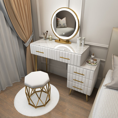 Nordic light luxury dressing table bedroom modern minimalist small apartment wind dressing table integrated dressing table
