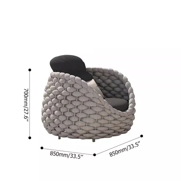 CLEARANCE SALE-4- PIECES TEXTILENE ROPE WOVEN OUTDOOR SECTIONAL SOFA SET WITH REMOVABLE CUSHION PILLOW