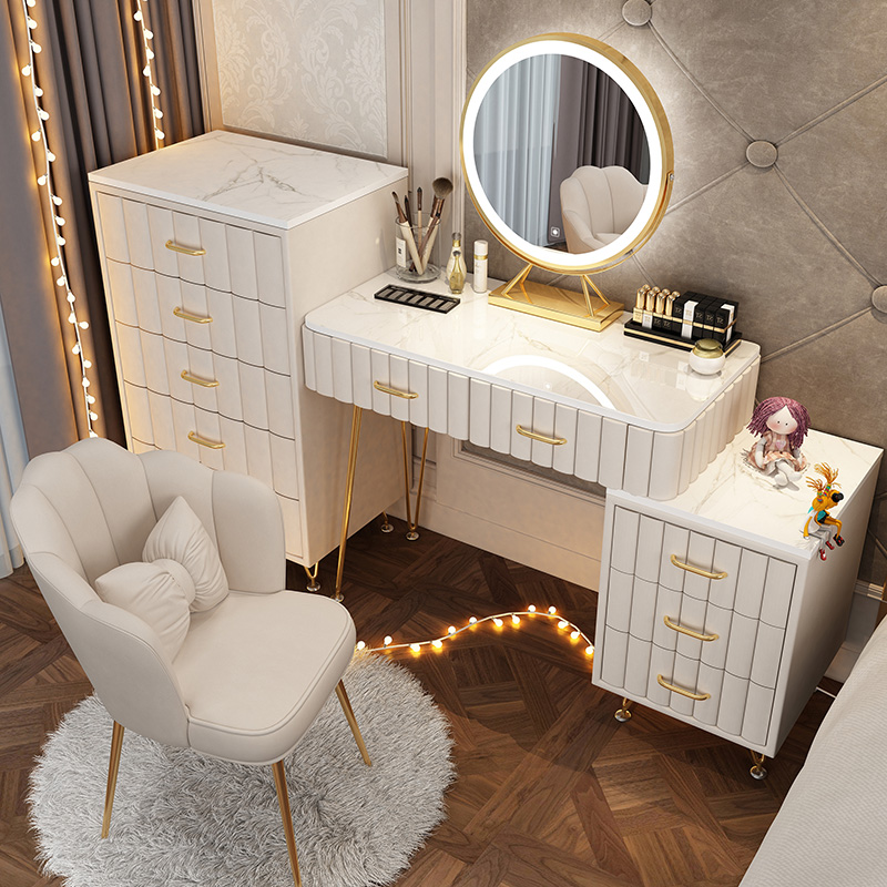 Nordic light luxury dressing table storage cabinet integrated net red ins wind dressing table dressing table large bedroom modern and simple