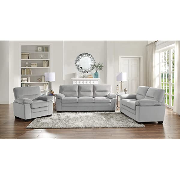 Lexicon Dawson 3-Piece Living Room Set, Gray