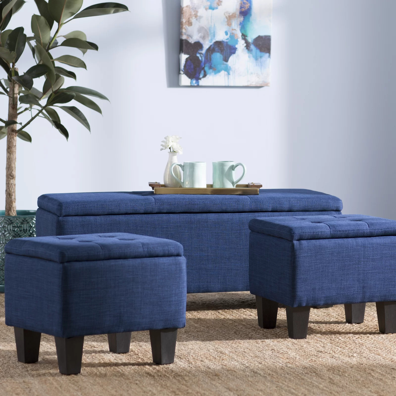 【Furniture】Edyth Upholstered Storage Ottoman