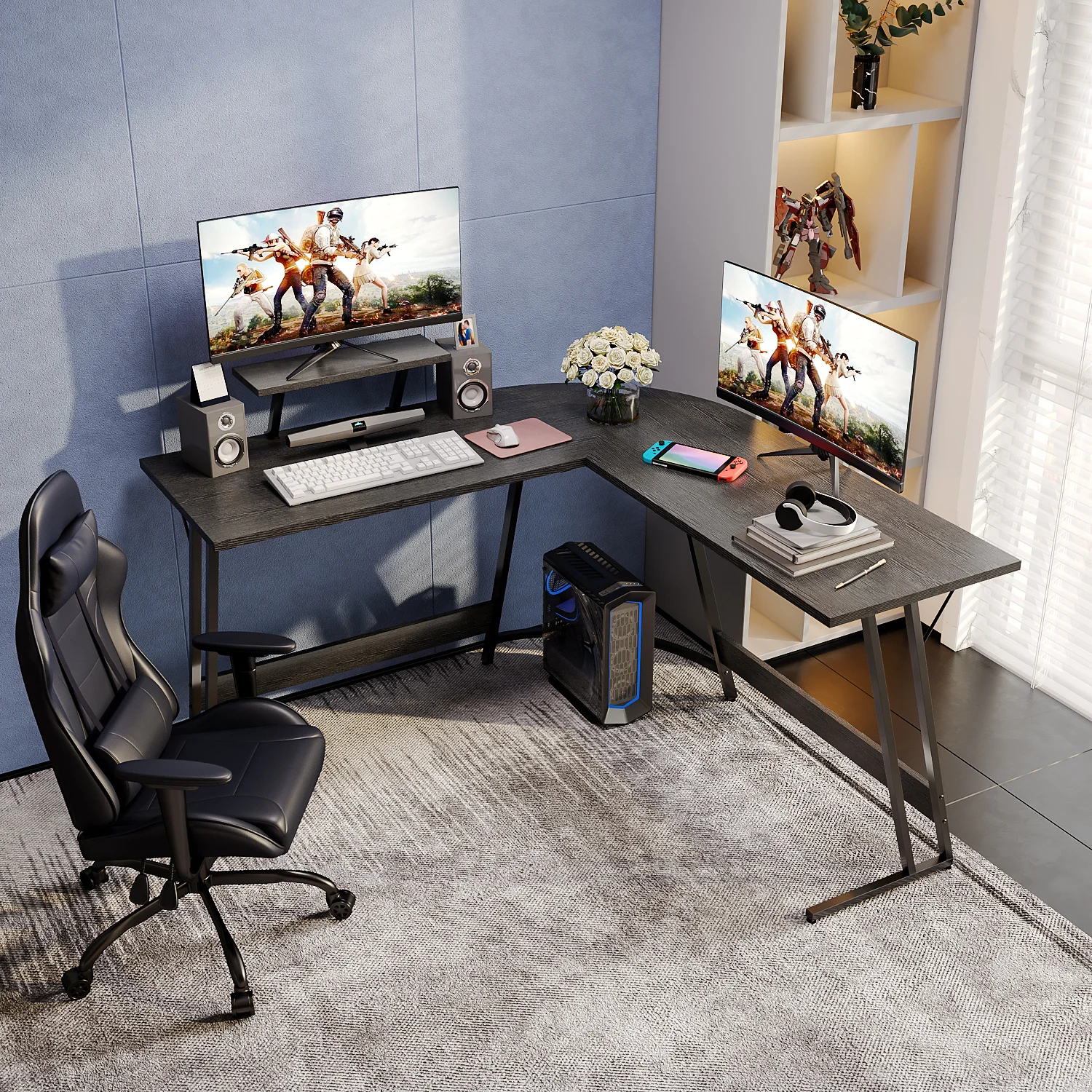 Sherri L- Shaped Gaming Desk