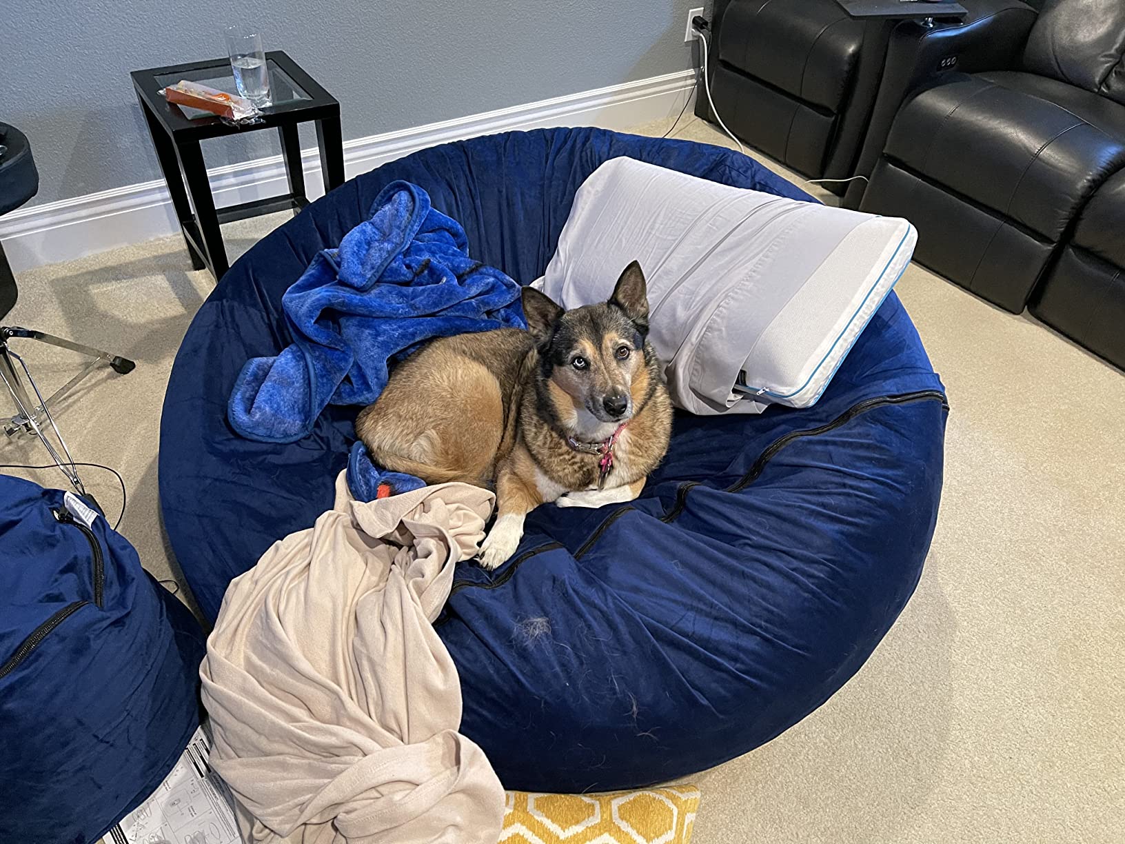 【Furniture】6000 Bean Bag Chair w/Footstool: Giant Foam-Filled Furniture - Machine Washable Covers