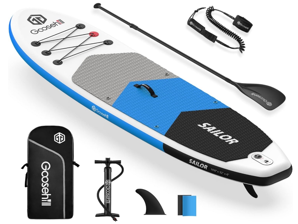 Goosehill Inflatable Stand Up Paddle Board, Premium SUP Package, 10' Long 32