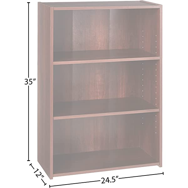 Sauder Beginnings 3-Shelf Bookcase, Brook Cherry finish