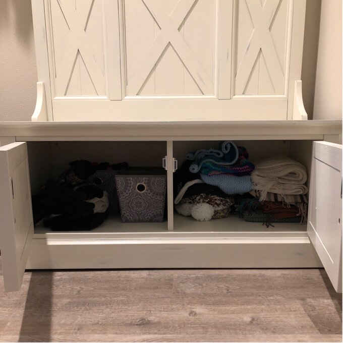 【Furniture】Lana 45'' Wide Mahogany Solid Wood Hall Tree with Bench