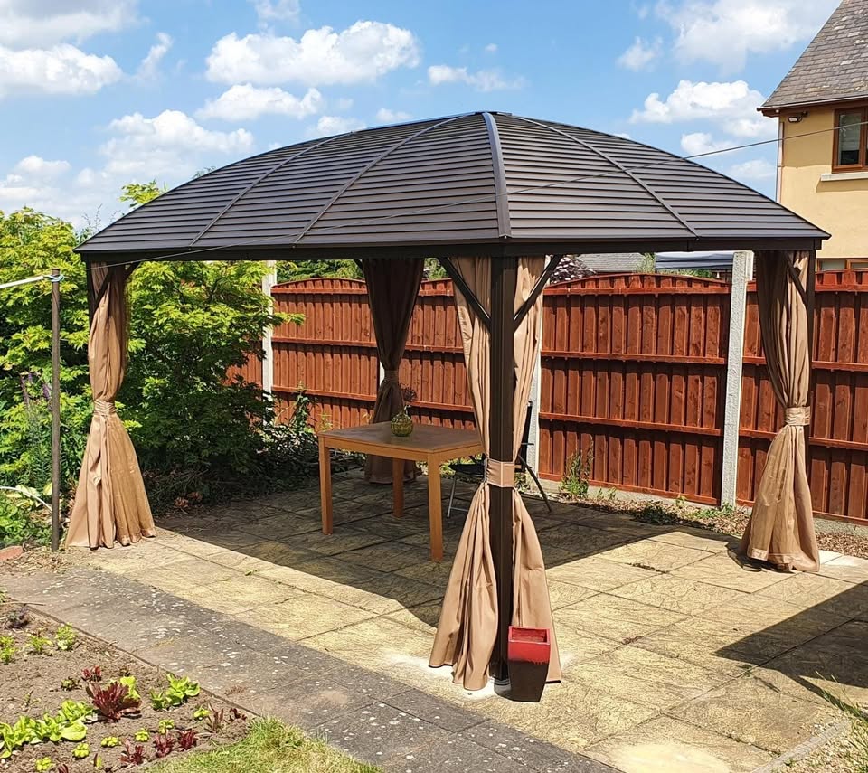 3x4meter Aluminium Framed Roof Gazebo Galvanised Luxury Garden Gazebo Metal Roof Hard Top Gazebo